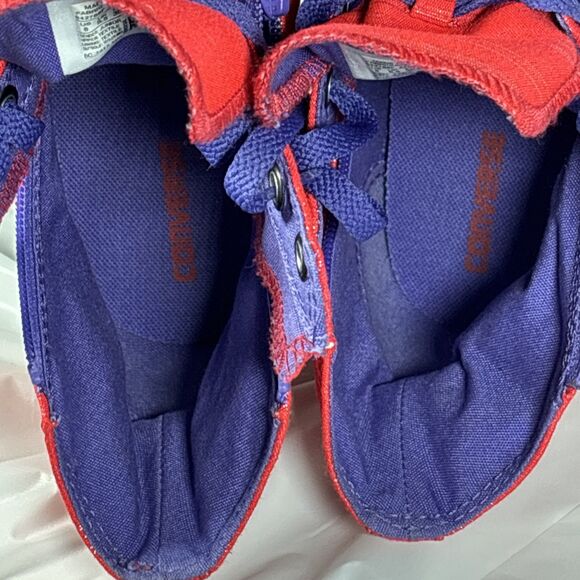 Converse Chuck Taylor All Star Zip Hi Top Sneakers (Junior 5) Red Purple Shoes - Picture 6 of 7